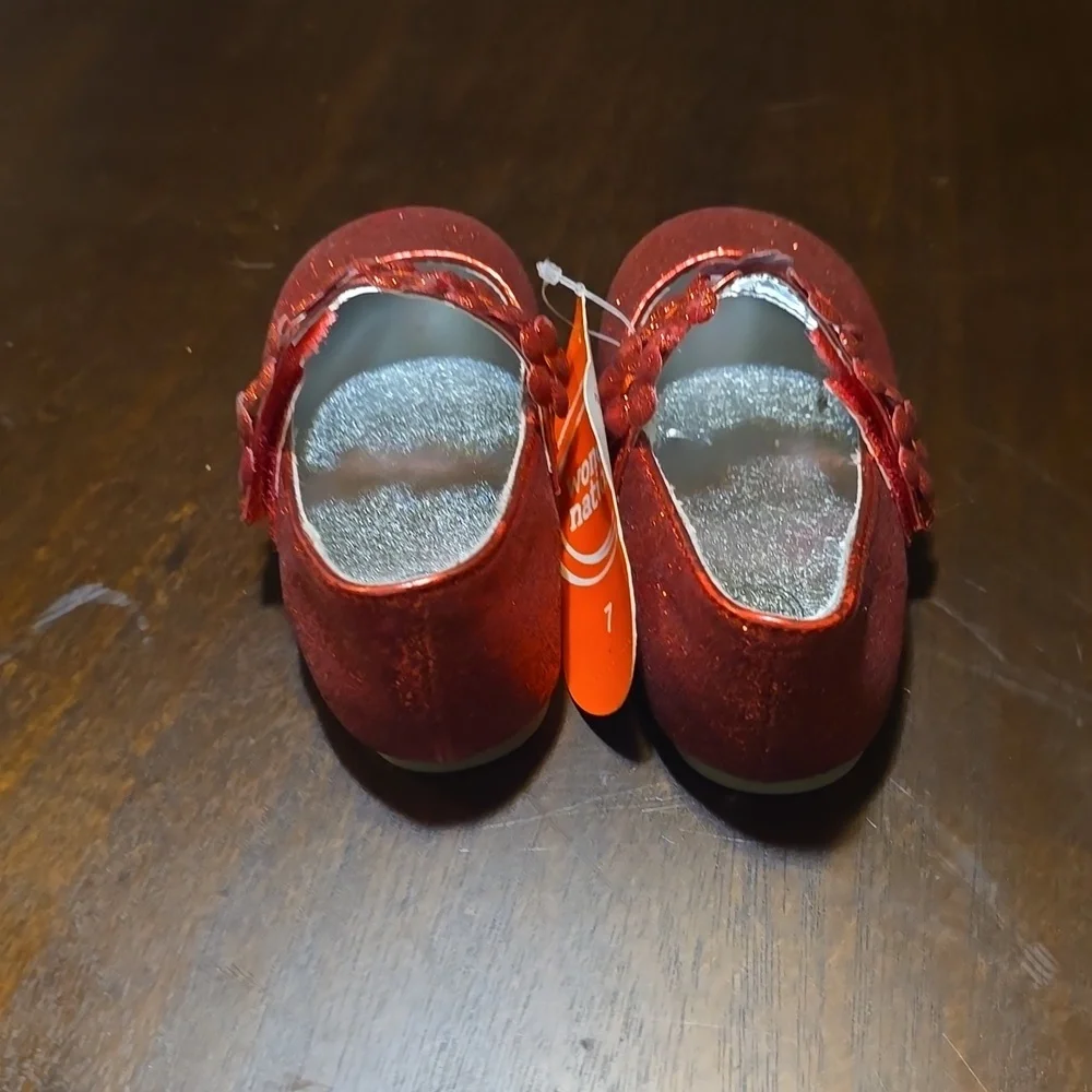 Wonder Nation Red Glitter Dress Shoes for Girls- Size‎ 7